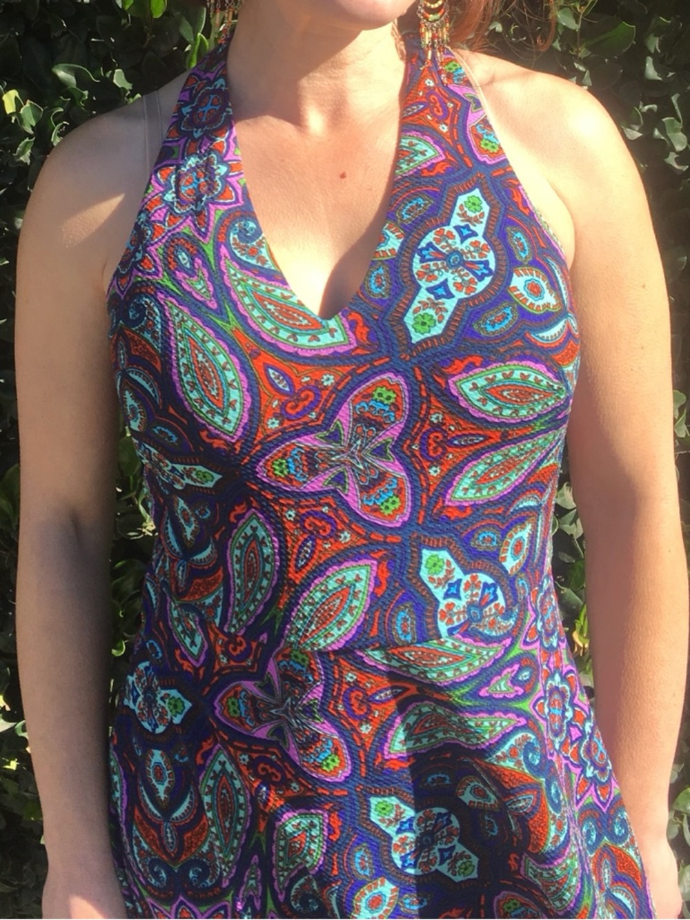 🪭HOST PICK🪭 London Times bold blue paisley print fit-and-flare dress, EUC